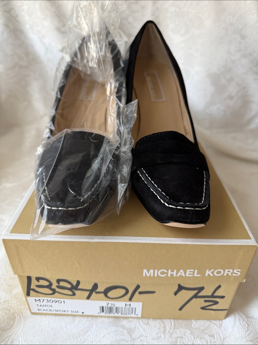 Michael Kors Black Suede Pointed-Toe Loafers